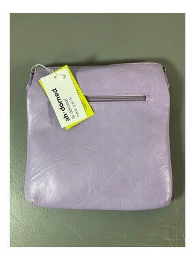 Adorned Lilac Faux Leather Messenger Bag with Dual-Zip & Multi-Strap Design